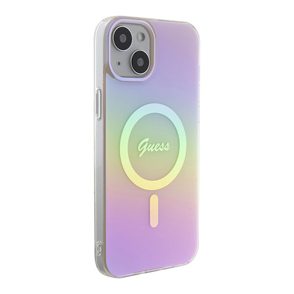 Guess MagSafe dėklas iPhone 15 Plus – rožinis