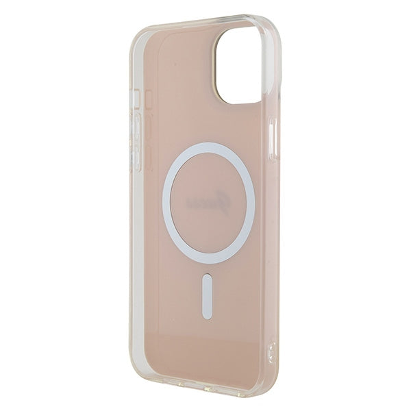 Guess MagSafe dėklas iPhone 15 Plus – rožinis