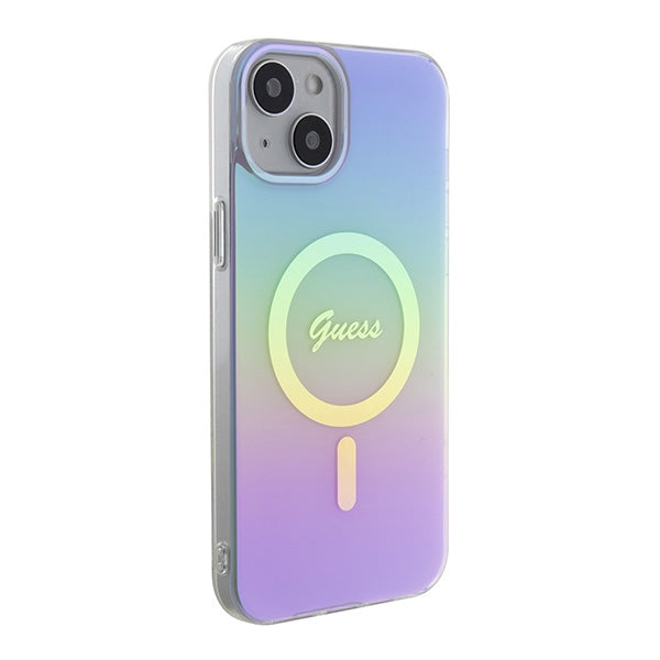 Guess MagSafe dėklas iPhone 15 Plus/14 Plus – violetinis