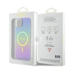 Guess MagSafe dėklas iPhone 15 Plus/14 Plus – violetinis