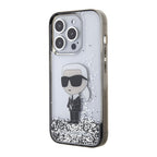Karl Lagerfeld skaidrus blizgantis dėklas iPhone 15 Pro