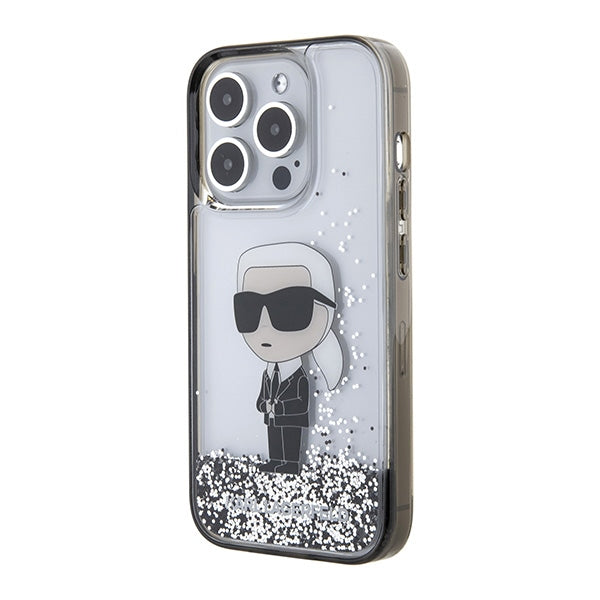 Karl Lagerfeld skaidrus blizgantis dėklas iPhone 15 Pro