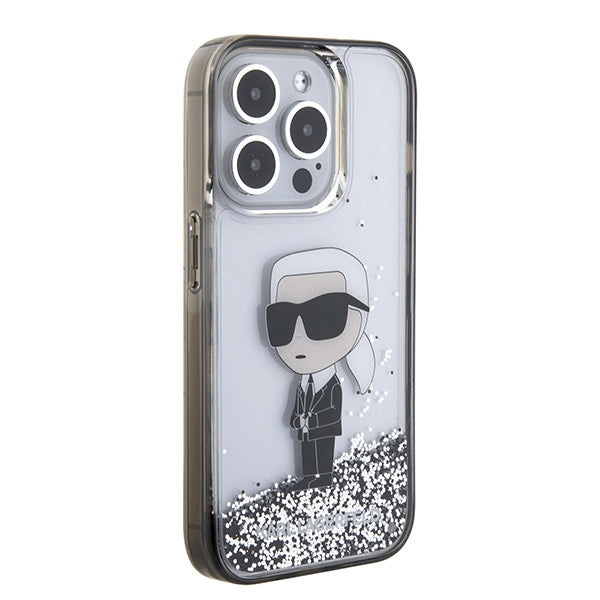Karl Lagerfeld skaidrus blizgantis dėklas iPhone 15 Pro