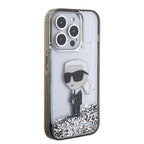 Karl Lagerfeld skaidrus blizgantis dėklas iPhone 15 Pro