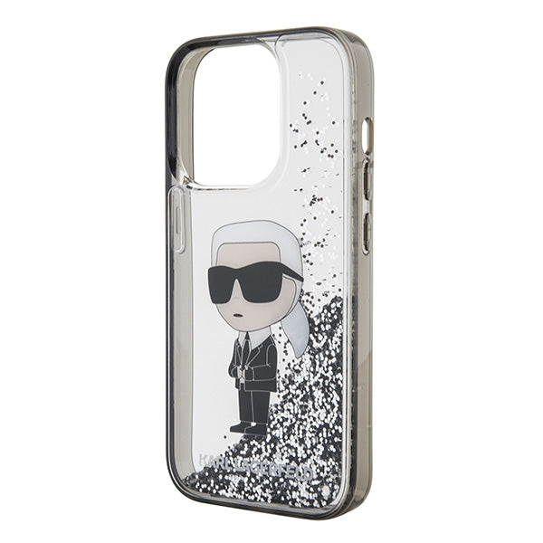 Karl Lagerfeld skaidrus blizgantis dėklas iPhone 15 Pro