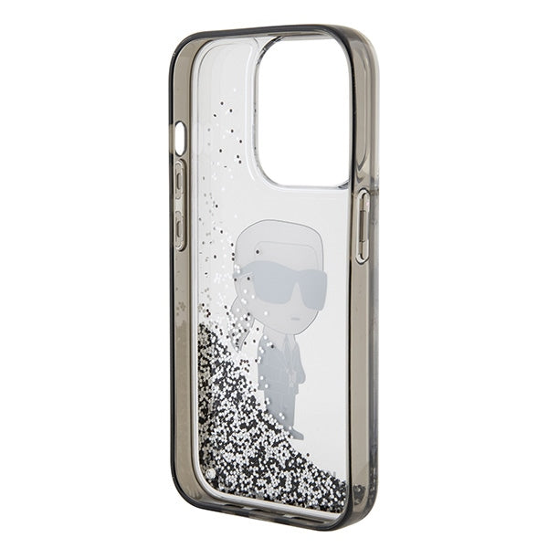 Karl Lagerfeld skaidrus blizgantis dėklas iPhone 15 Pro