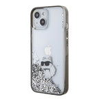 Karl Lagerfeld Liquid Glitter Choupette dėklas iPhone 15 - skaidrus