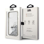 Karl Lagerfeld Liquid Glitter Choupette dėklas iPhone 15 - skaidrus