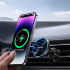 Joyroom JR-ZS240 Pro magnetinis automobilinis laikiklis su belaidžiu įkrovikliu 15W oro ventiliacijos angai - juodas