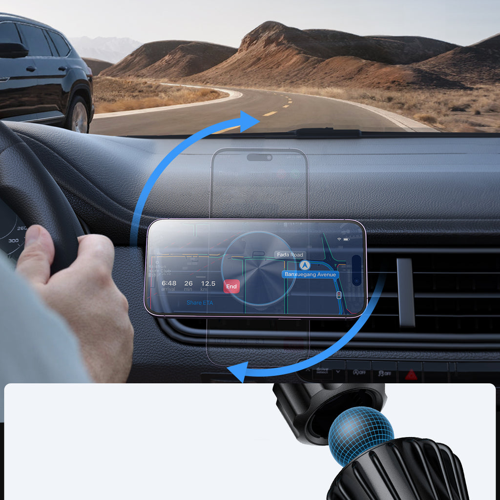 Joyroom JR-ZS240 Pro magnetinis automobilinis laikiklis su belaidžiu įkrovikliu 15W oro ventiliacijos angai - juodas