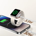 Joyroom S-IW012 2 in 1 Lightning laidas ir indukcinis įkroviklis Apple Watch 1.5m - baltas