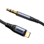 Joyroom Audio Transfer Series SY-A06 mini lizdas 3,5 mm / Lightning kabelis 1,2 m - juodas
