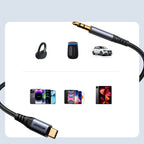 Joyroom Audio Transfer Series SY-A07 Mini Jack 3.5mm/USB-C Cable 1.2m - Black