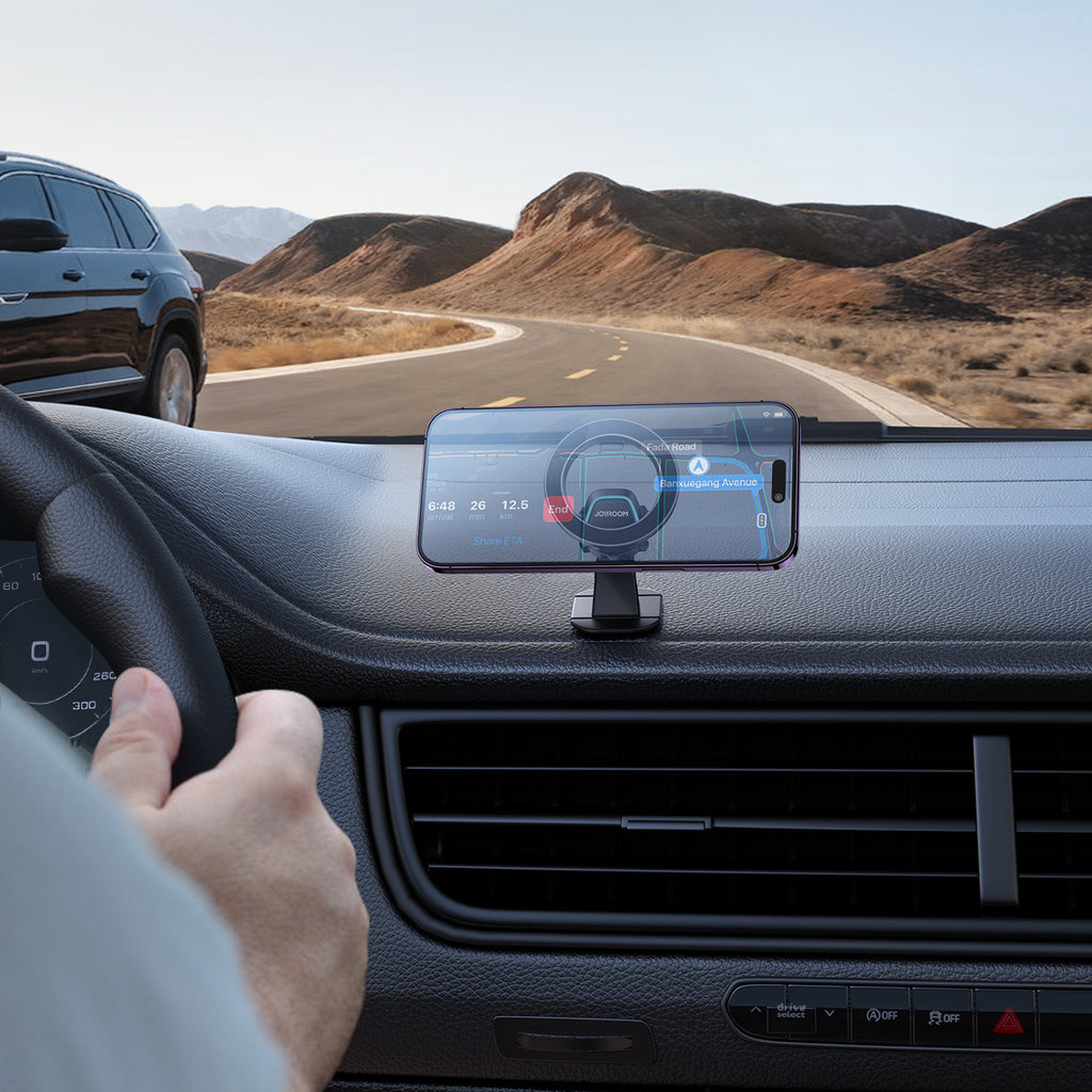 Joyroom magnetinis automobilinis laikiklis prietaisų skydeliui, juodas (JR-ZS376)