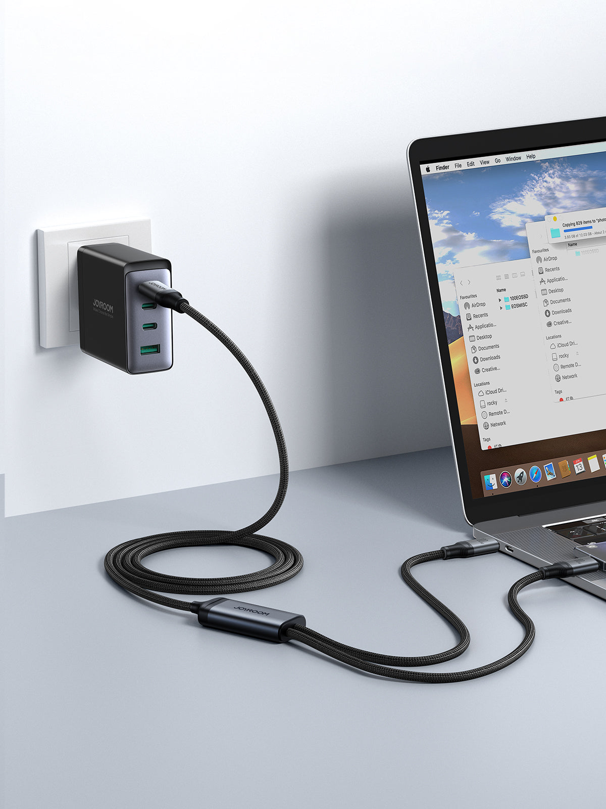 Joyroom Speedy Series S-A21 2in1 USB-C - USB-C / USB-C Laidas 100W 1.5m - juodas