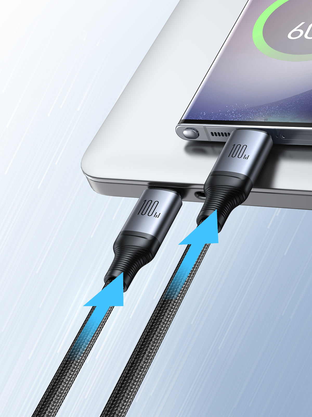 Joyroom Speedy Series S-A21 2in1 USB-C - USB-C / USB-C Laidas 100W 1.5m - juodas
