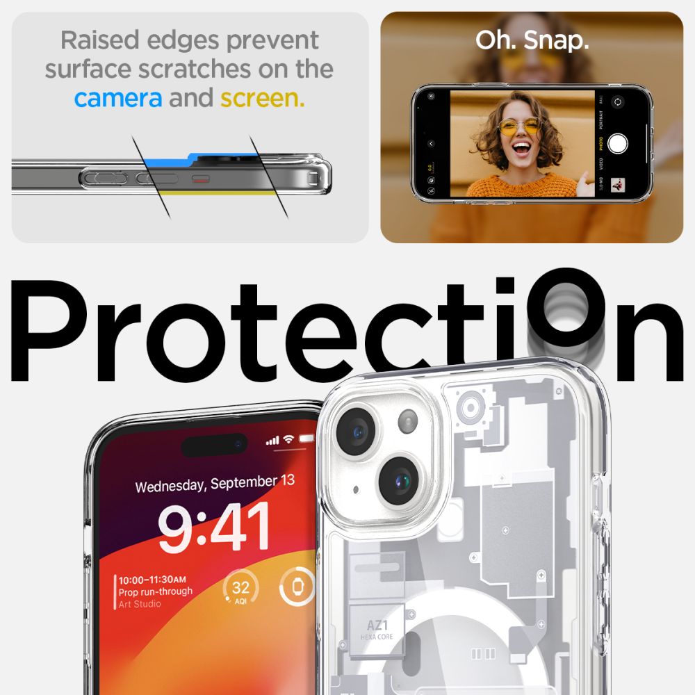 Spigen Ultra Hybrid MagSafe dėklas iPhone 15 Plus – baltas