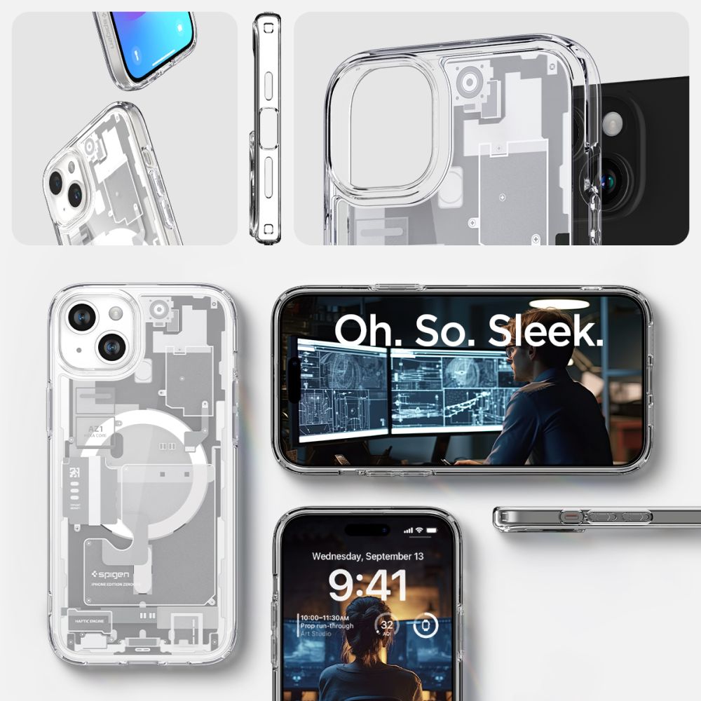 Spigen Ultra Hybrid MagSafe dėklas iPhone 15 Plus – baltas