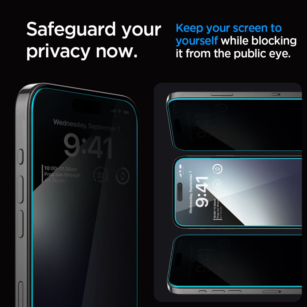 Spigen EZ Fit privatumo grūdintas stiklas iPhone 15 Plus