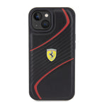 Ferrari odinis dėklas iPhone 15 – juodas