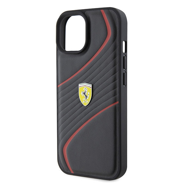 Ferrari odinis dėklas iPhone 15 – juodas