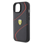Ferrari odinis dėklas iPhone 15 – juodas