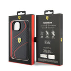 Ferrari odinis dėklas iPhone 15 – juodas