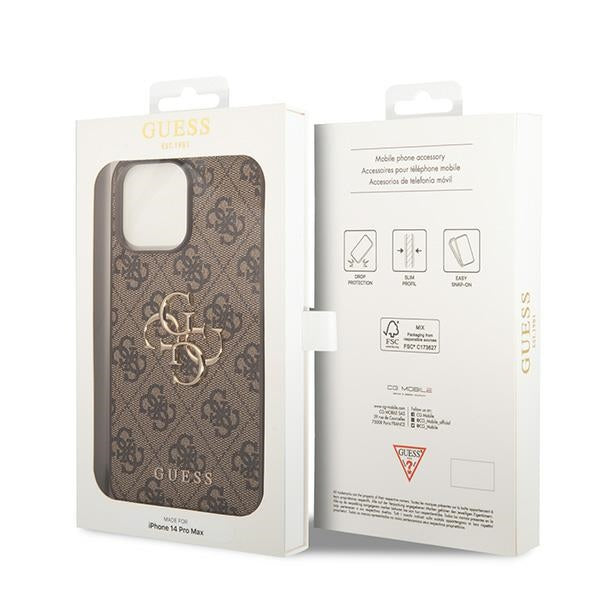 Guess GUHCP15L4GMGBR iPhone 15 Pro 6.1" brown/brown hardcase 4G Big Metal Logo