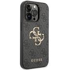 Guess GUHCP15L4GMGGR iPhone 15 Pro 6.1" pilkas/pilkas kietas dėklas 4G Didelis metalinis logotipas