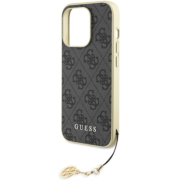 Guess 4G Charms dėklas iPhone 15 Pro – pilkas