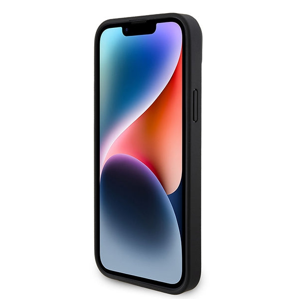 Guess dėklas su dirželiu iPhone 15 Plus – juodas