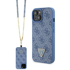 Guess Crossbody 4G dėklas iPhone 15 (6.1") – mėlynas