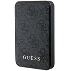 Guess išorinė baterija 15W GUPB5LP4GEGK 5000mAh juoda/juoda 4G Leather Metal Logo