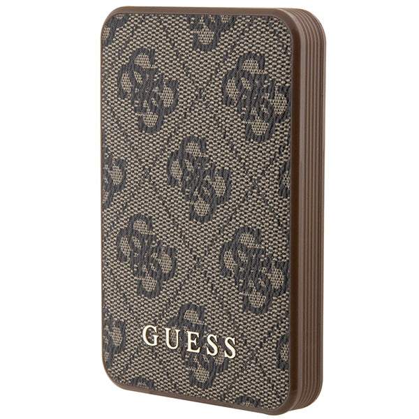 Guess išorinė baterija 15W GUPB5LP4GEGW 5000mAh ruda/ruda 4G Leather Metal Logo