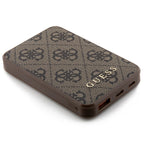 Guess išorinė baterija 15W GUPB5LP4GEGW 5000mAh ruda/ruda 4G Leather Metal Logo
