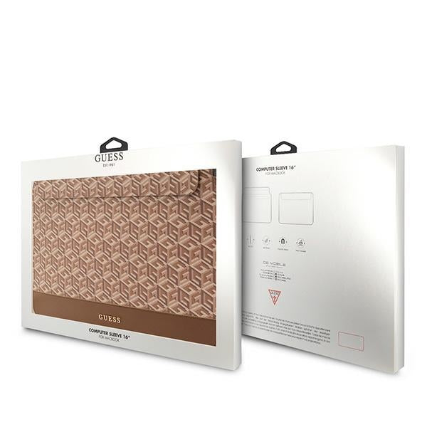 Guess GCube Stripes dėklas 16" nešiojamam kompiuteriui - rudas -- Laptop Bags