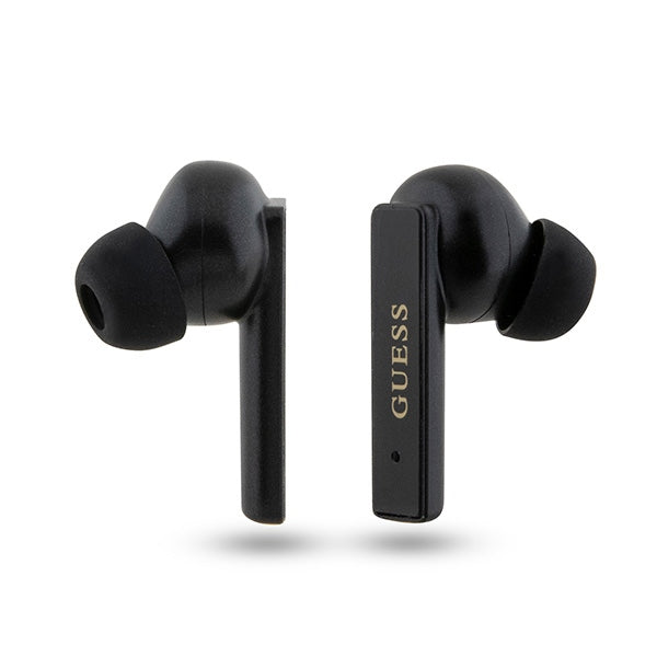 Guess Bluetooth ausinės GUTWSSU20ALEGK TWS + prijungimo stotelė juoda/juoda Spausdintas logotipas