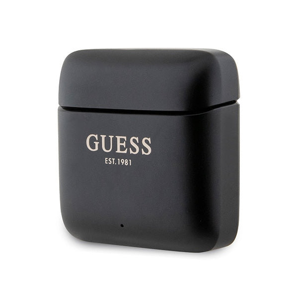 Guess Bluetooth ausinės GUTWSSU20ALEGK TWS + prijungimo stotelė juoda/juoda Spausdintas logotipas