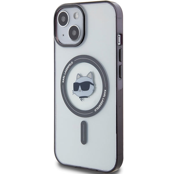 Karl Lagerfeld MagSafe dėklas iPhone 15 Plus – skaidrus