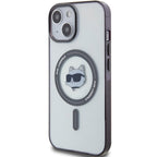 Karl Lagerfeld MagSafe dėklas iPhone 15 Plus – skaidrus