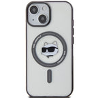 Karl Lagerfeld MagSafe dėklas iPhone 15 Plus – skaidrus