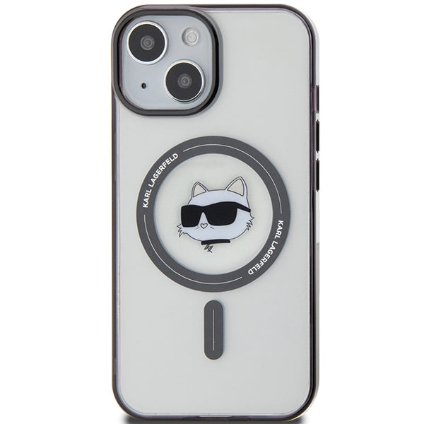 Karl Lagerfeld MagSafe dėklas iPhone 15 Plus – skaidrus