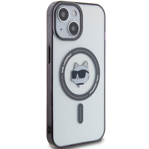 Karl Lagerfeld MagSafe dėklas iPhone 15 Plus – skaidrus