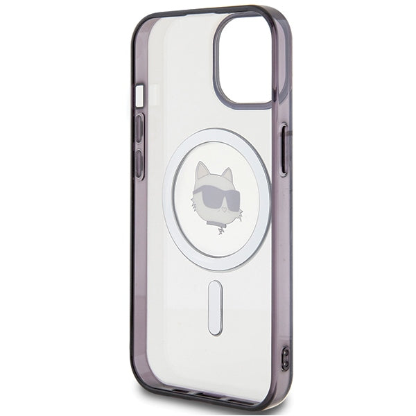 Karl Lagerfeld MagSafe dėklas iPhone 15 Plus – skaidrus