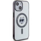 Karlas Lagerfeldas KLHMP15SHCHNOTK iPhone 15 6.1" skaidrus kietas dėklas IML Choupette galva MagSafe