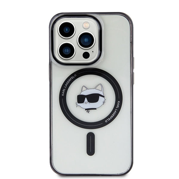 Karlas Lagerfeldas KLHMP15XHCHNOTK iPhone 15 Pro Max 6.7" skaidrus kietas dėklas IML Choupette galva MagSafe