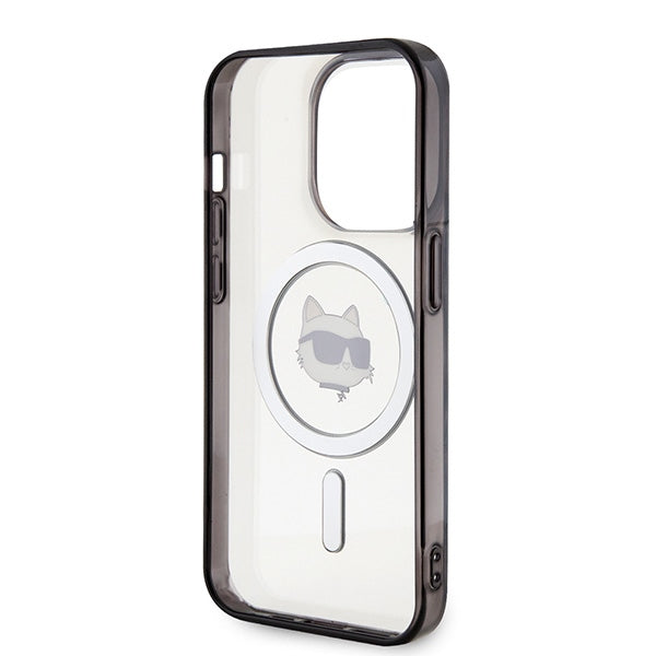 Karlas Lagerfeldas KLHMP15XHCHNOTK iPhone 15 Pro Max 6.7" skaidrus kietas dėklas IML Choupette galva MagSafe