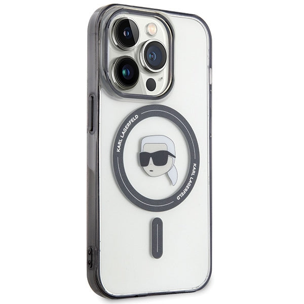 Karl Lagerfeld MagSafe dėklas iPhone 15 Pro Max – juodas
