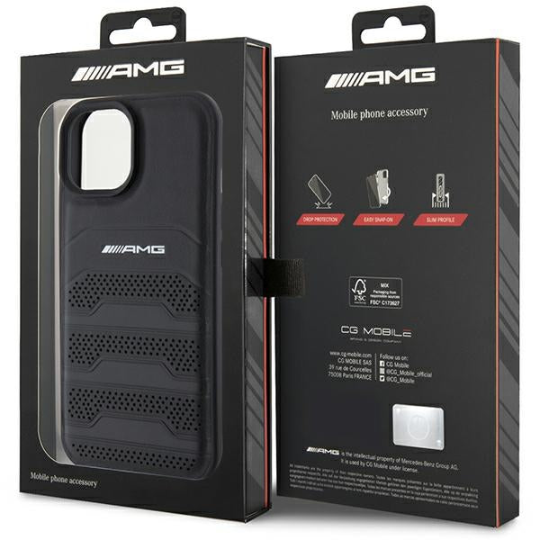 AMG odinis dėklas iPhone 15/14 Plus – juodas