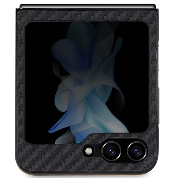 BMW Leather Carbon dėklas Samsung Galaxy Z Flip5 – juodas -- Samsung Galaxy Z Flip 5